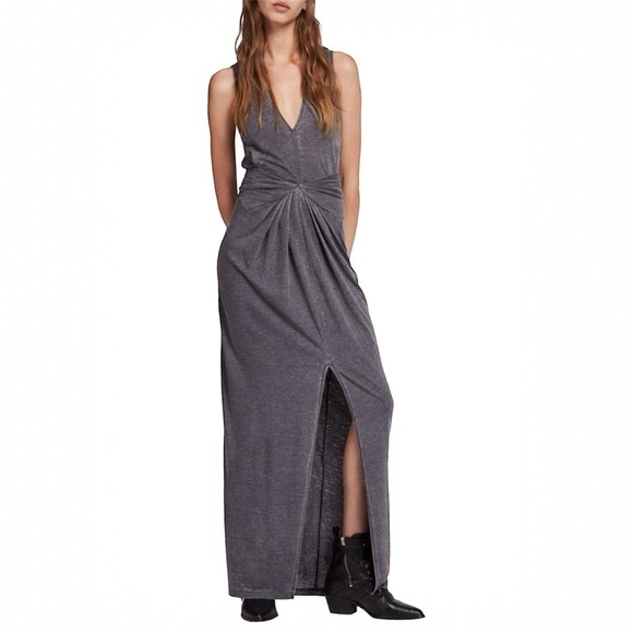 All Saints Dresses & Skirts - Allsaints Elke Tie-Detail Maxi Dress Coal Gray Size S
